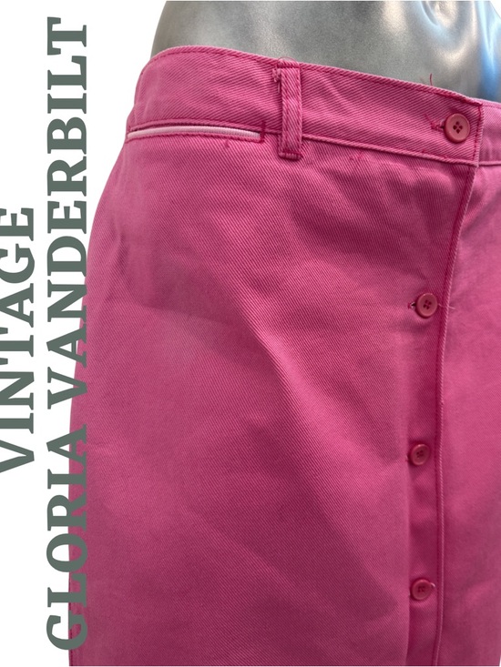 Vintage Gloria Vanderbilt Murjani Pink Button Skirt 14 Current Size 10 - Picture 5 of 9